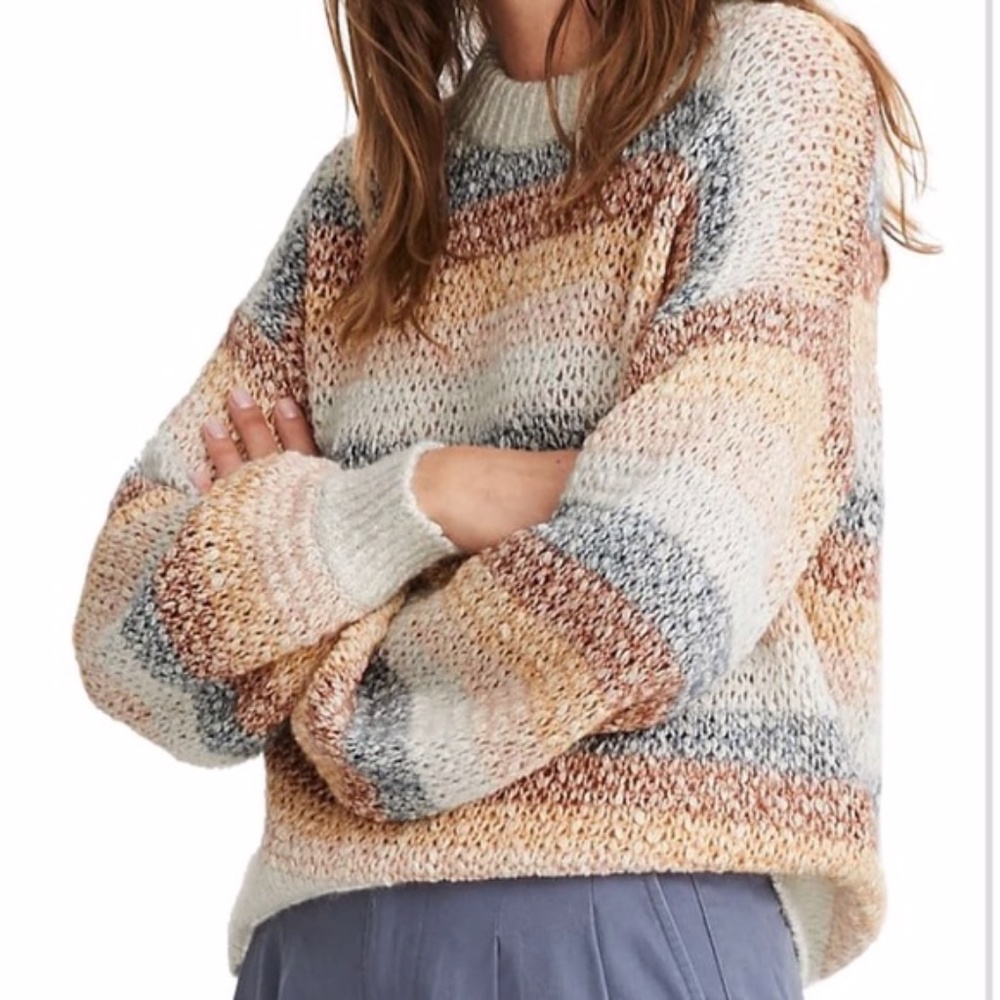 MADEWELL 'Baez' Striped Pullover Sweater NWOT/Sz S